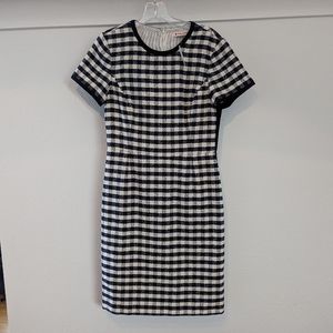 NWT Brooks Brothers Red Fleece Short Sleeve Midi Dress Black & White women's 6